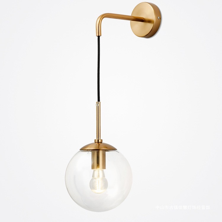北欧壁灯后现代玻璃复古灯具创意铁艺简约过道床头个性客厅镜前灯