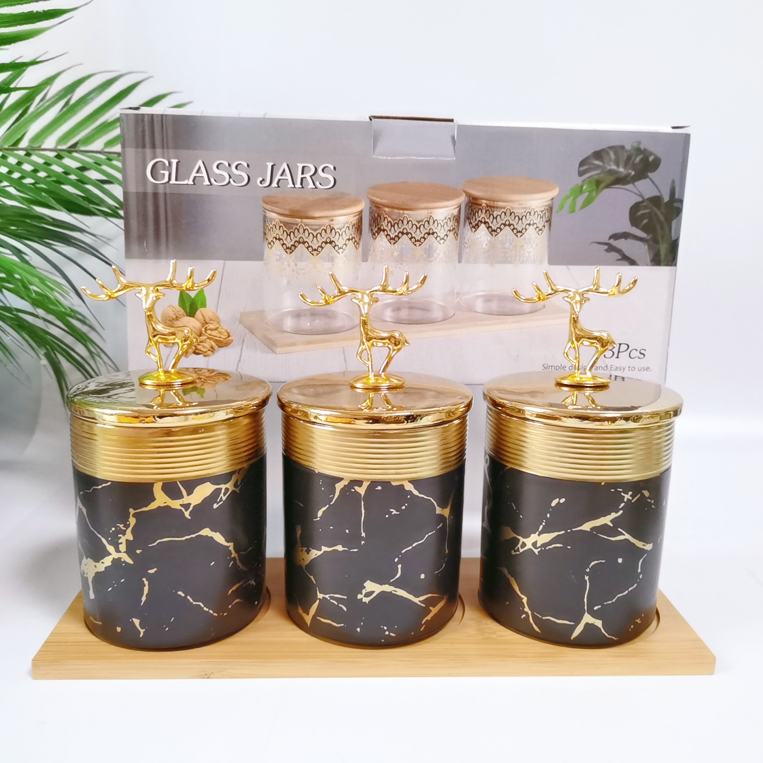 Tarro sellado de galvanoplastia transfronteriza tarro de condimento de cerámica mate Tarro de almacenamiento de cocina tarro de azúcar tarro de té de café traje