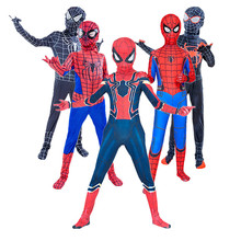 儿童蜘蛛侠Cosplay紧身衣孩子万圣节幻想舞会节日派对英雄服装