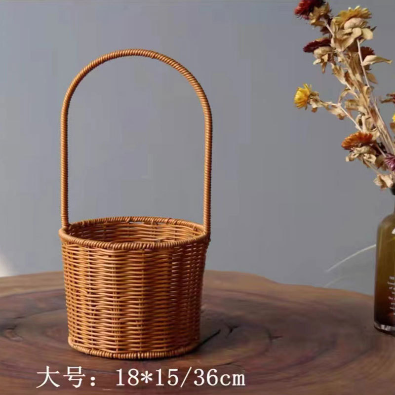 Cestas de flores de huevos de vid de plástico tejidos, flores de luna, flores de mano tejidas, ramo de flores para regalar a una amiga, cesta de flores de mano