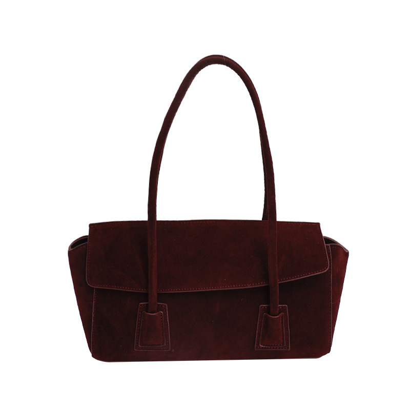 Cross-Border Luxury Niche Wing Bag For Women 2025 Autumn/Winter New Suede Versatile Commuter Shoulder Underarm Baguette Bag - Thumbnail 7