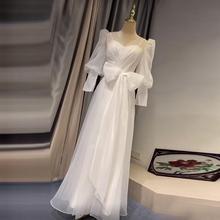 法式轻婚纱两穿礼服2025新款秋冬新娘结婚平时可穿简约领证出门纱