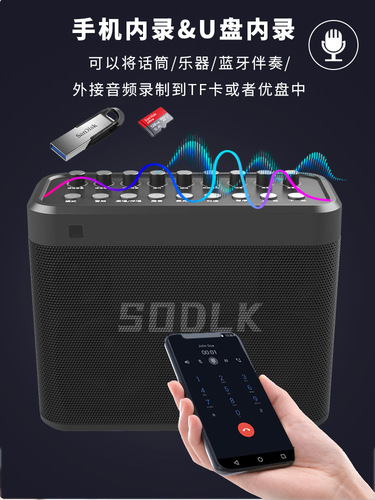 Shenglaker S1314 200W Audio Engineer Sound Card Speaker Integrated Outdoor Karaoke Reverb Live Broadcast Bluetooth Speaker 