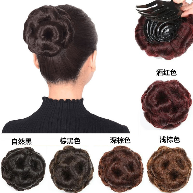 假发九朵花懒人盘发神器女丸子头新款发圈头饰发包抓夹花苞发饰品|undefined