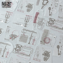 陌墨PET贴纸包 朦胧痕迹系列 轻复古痕迹手帐DIY造景素材装饰贴画