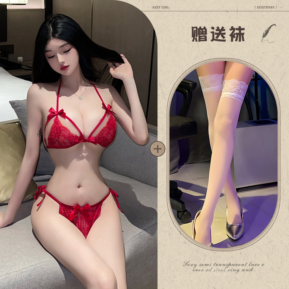 부르고뉴 + 흰색 스타킹