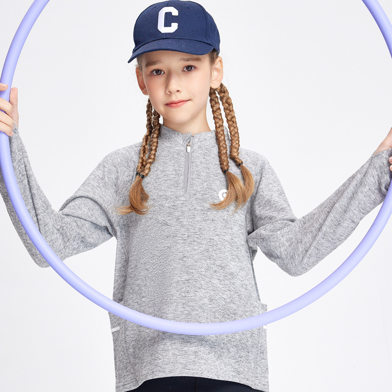 2023 new children's loose sweater training dress yoga primer quick-drying clothes sports suit long-sleeved fitness clothes