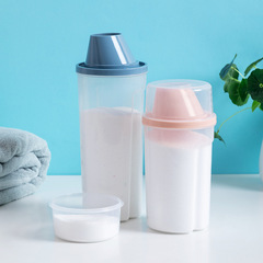 Household transparent laundry detergent storage tank plastic moisture-proof sealed box storage tank toiletries packaging box with measuring cup