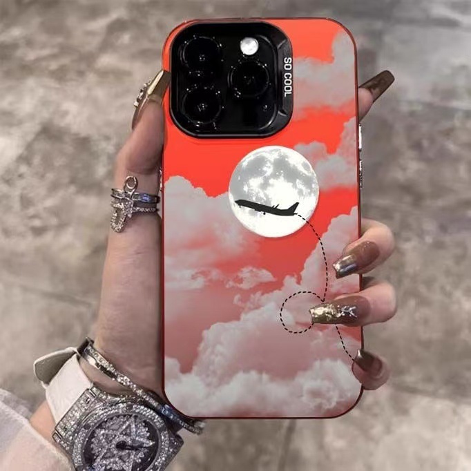 Nuevo avión lunar para iPhone 16 funda para teléfono móvil Apple 15promax/14 anti-caída 13pro12 Europa y América