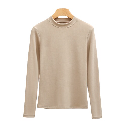 DeRong small stand-up collar bottoming shirt for women autumn and winter new thickened heating autumn clothing silk protein antibacterial thermal underwear