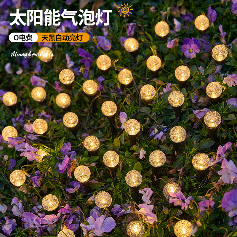 Lámpara de césped solar Lámpara de color LED Jardín de patio Lámpara de carretera Lámpara de enchufe decorativa impermeable al aire libre Lámpara de paisaje de cadena