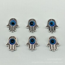 法蒂玛之手恶魔之眼手掌幸运隔珠古银复古散珠合金小吊坠饰品配件