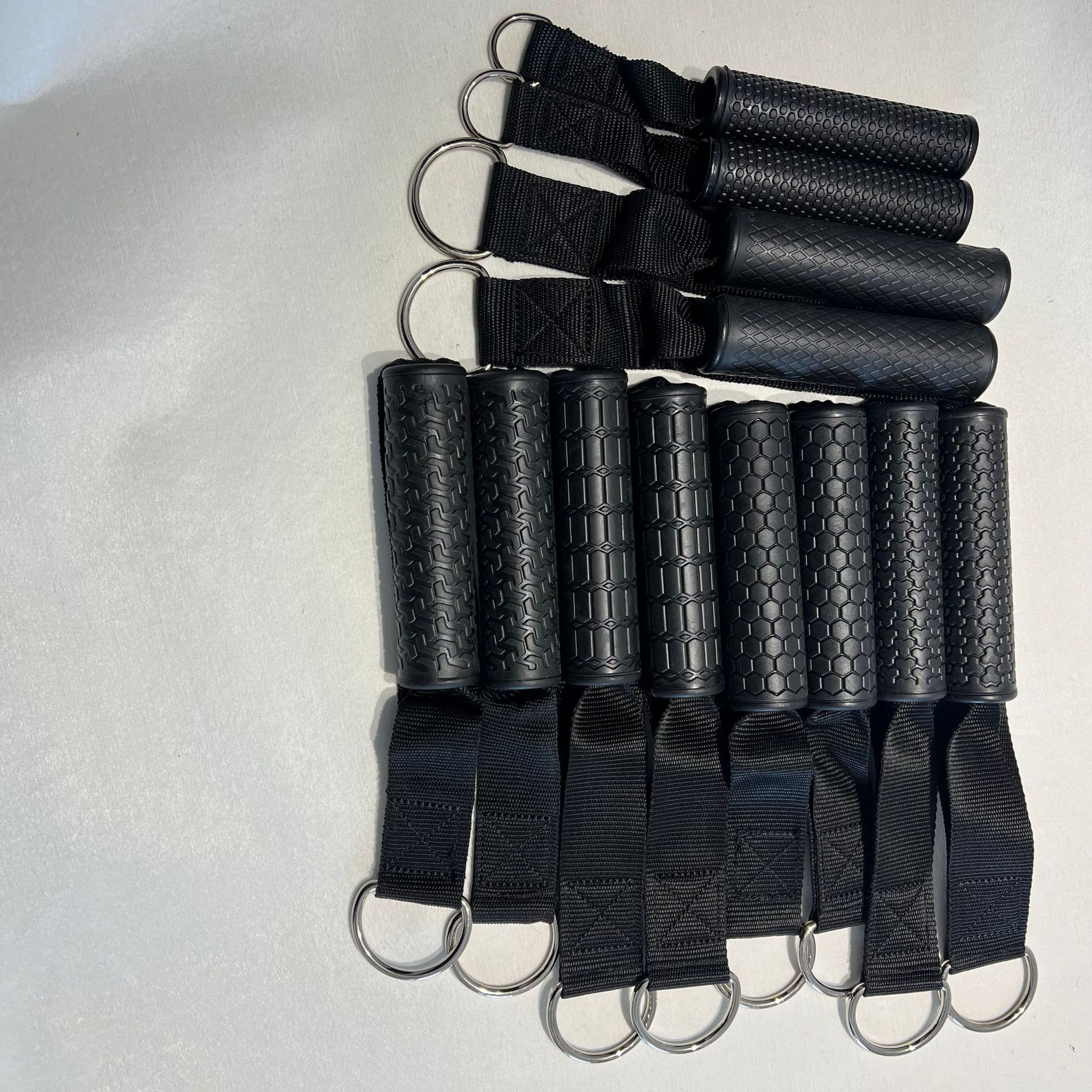 Cross-border Same Style Tension Rope Set Accessories Fitness Handle Elastic Band Gymnastics Ring Handle Rubber-coated tpr