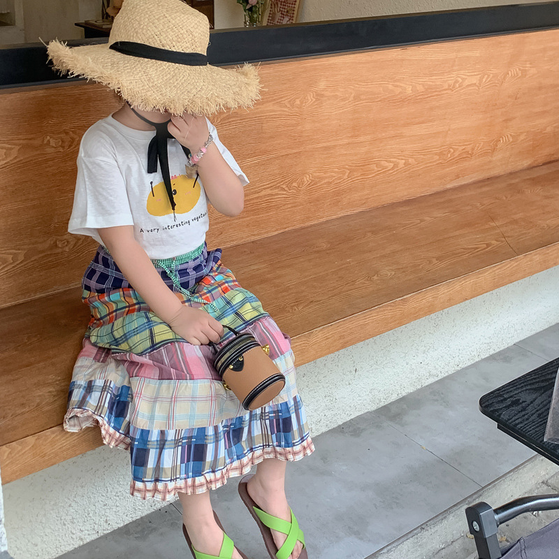 Bolso de hombro para niños y niñas de estilo coreano, estilo occidental, mini bolso de cubo redondo para niños, nuevo bolso para niños de cadena de comercio exterior