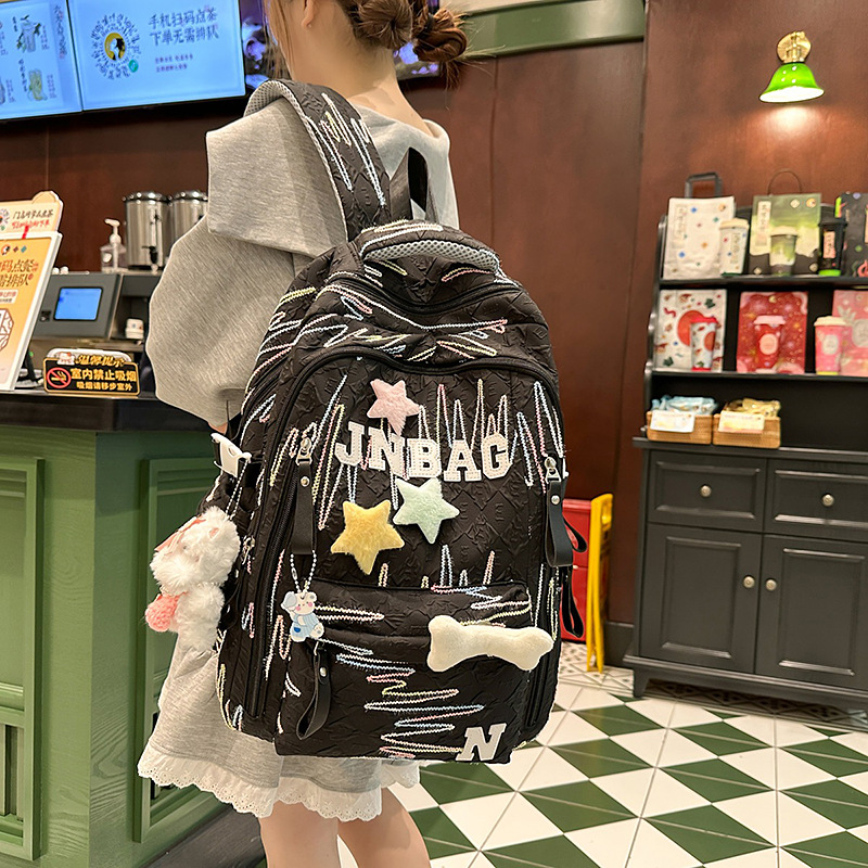 Japanese-Style Ins High-Value Waterproof Casual Simple Lightweight Large-Capacity Wear-Resistant Burden-Reducing Breathable Unisex Backpack