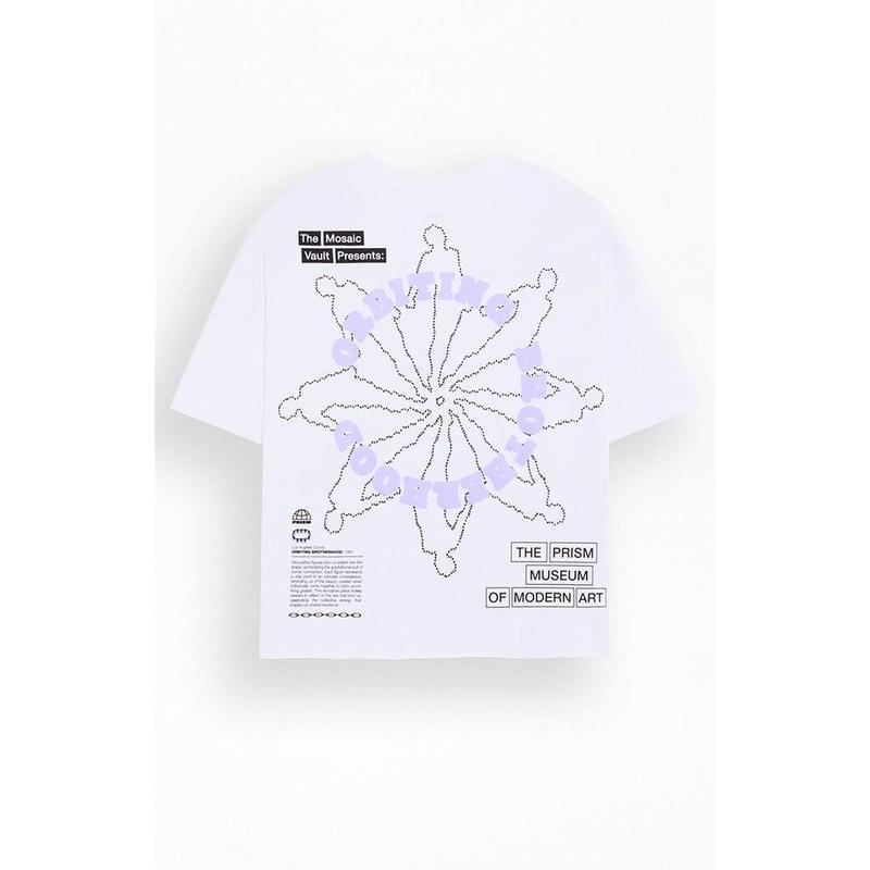 Cross-Border European Size Pacsun Men's Orbiting Connections Cropped Boxy T-Shirt