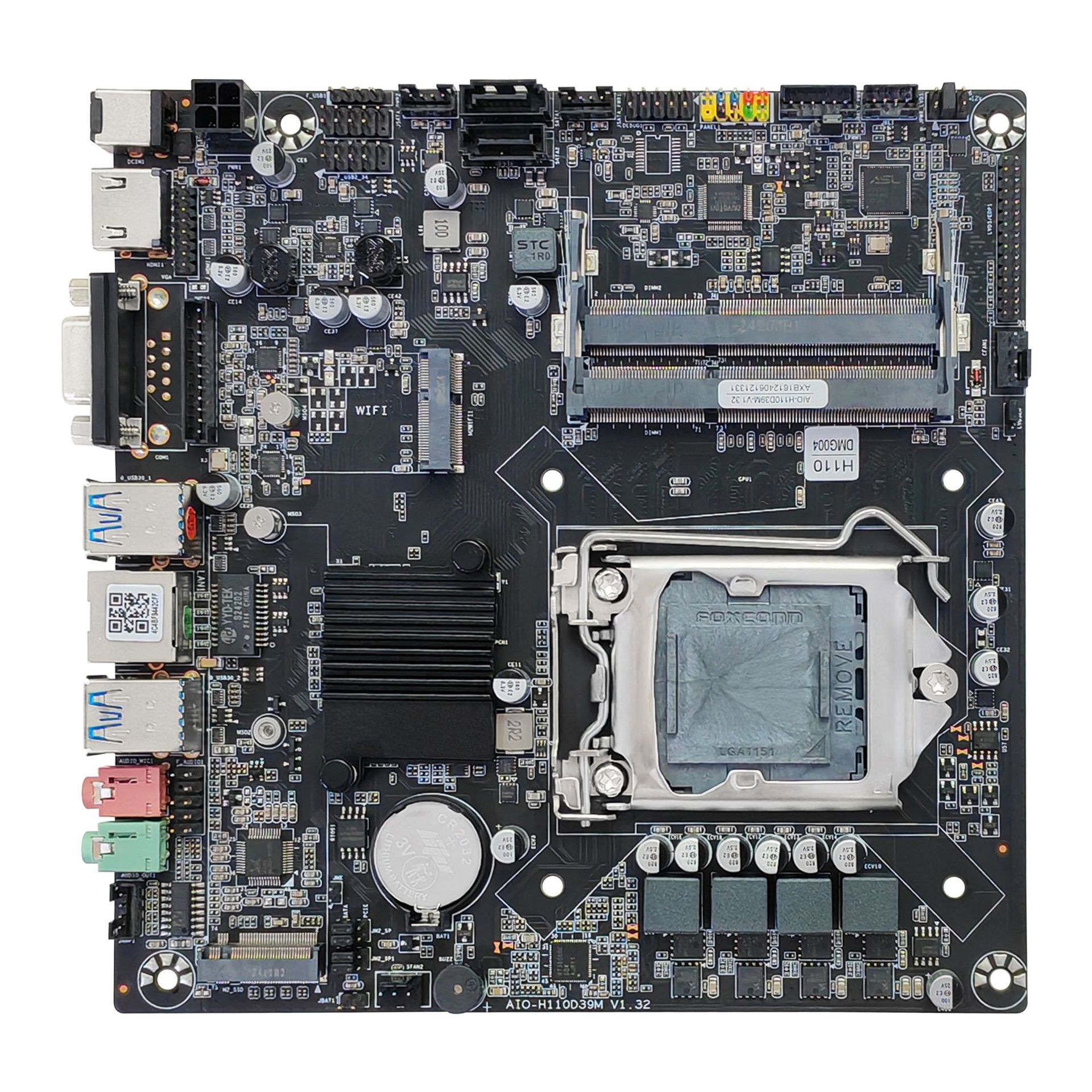 全新H110一体机电脑主板LGA 1155针支持MSATA带DC12-19V宽压电