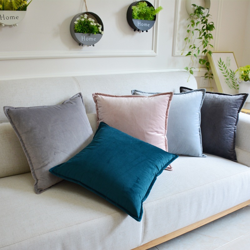 Simple Office Pillow Square Velvet Pillowcase Without Core Lumbar Pillow Living Room Cushion Pillow Sofa Pillow