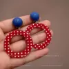 Hollow circle polka dot earrings [stud earrings]