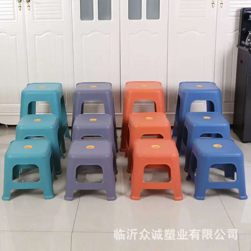加厚塑料凳子 家用加厚防滑凳方凳椅子凤尾凳板凳椅子 加厚塑料凳