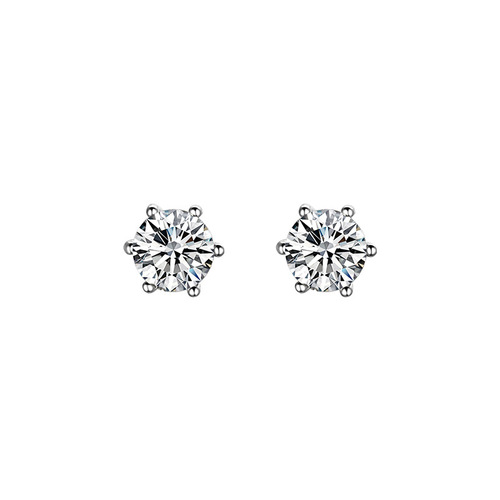 925 sterling silver super flash zircon earrings, simple mini earrings, pierced ears, classic earrings for men and women