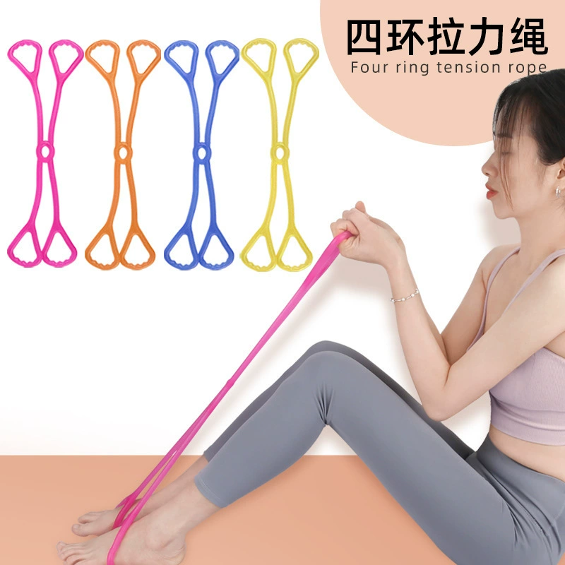 Макарон с четырьмя кольцами натягивает веревку, руки и ноги с открытыми плечами и расширяя грудь