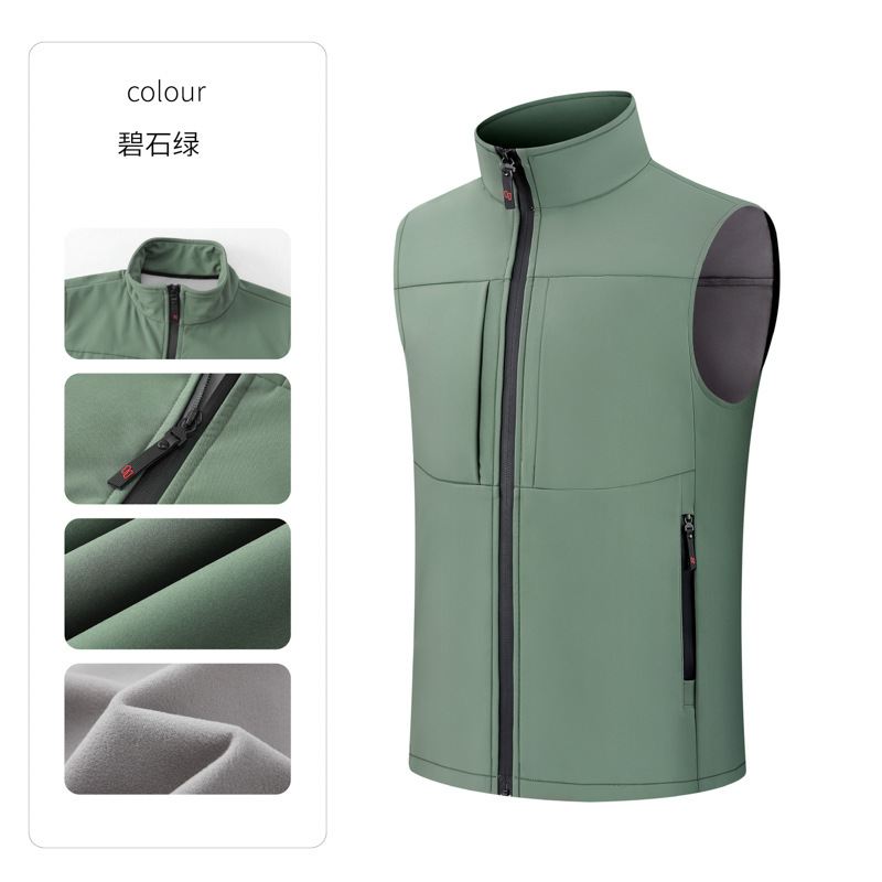 软壳冲锋衣马甲定制logo多口袋防水背心印字印图工作服加厚坎肩|undefined