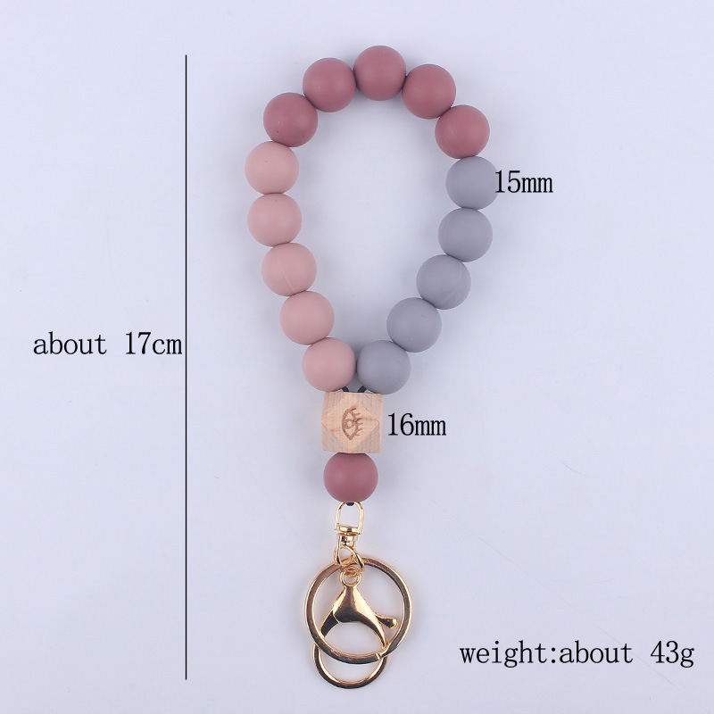 Simple Style Round Alloy Silica Gel Women's Keychain display picture 3