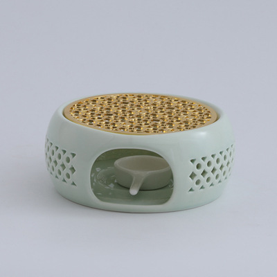 Calentador de té con diseño de horno hueco que cambia de color, calentador de velas para restaurantes, hoteles y uso doméstico, tetera aislada con forma de flor, calentador de té esmaltado en horno.