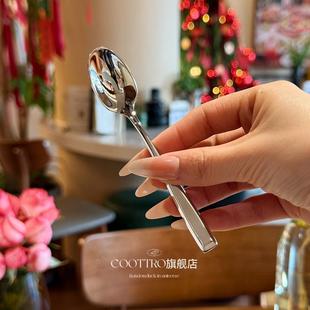 ♤ Lady Style｜Small Oblique Tail Handle Stirring Spoon｜316 Stainless Steel Coffee Stirring Spoon Dessert Spoon