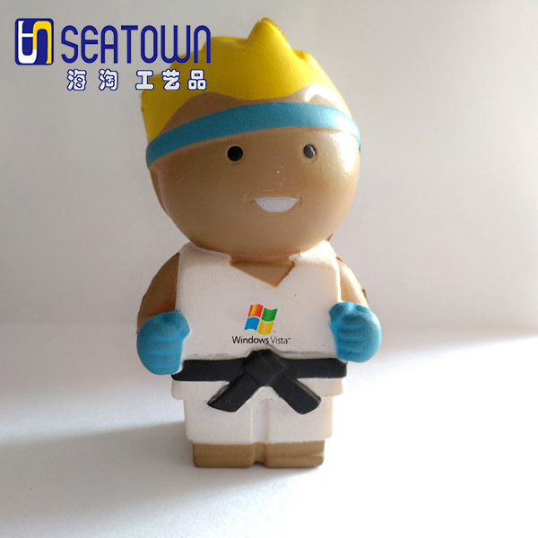 PU Foam Karate character children's toys new vent pinch pressure ball PU samurai pressure ball gift wholesale