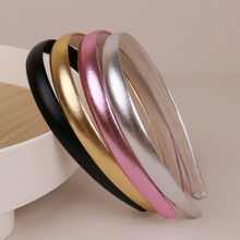 1.5cm欧美新款个性光面发箍复古闪亮仿皮头饰时尚女窄边头箍发卡