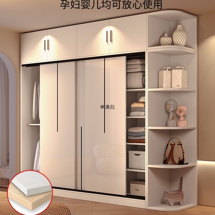 新款衣柜家用卧室推拉门实木出租房用经济型新款2025小户型大|undefined