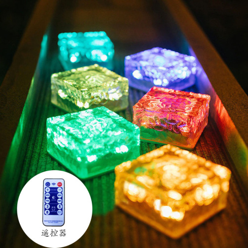 New glass solar ice brick light outdoor led courtyard garden camping outdoor landscape decoration underground light