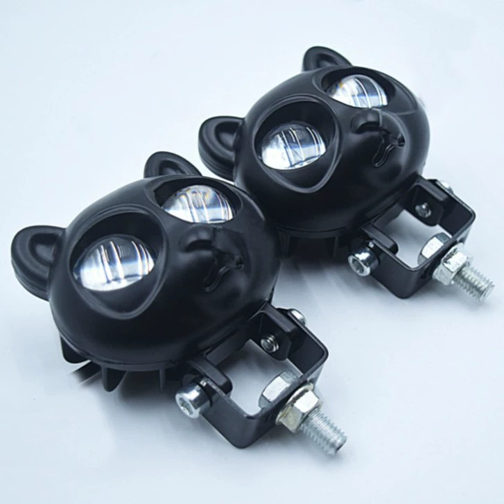 New wide-voltage panda-shaped LED motorcycle/electric scooter/battery-powered vehicle headlights, featuring high brightness and both high and low beam options, for vehicle modification