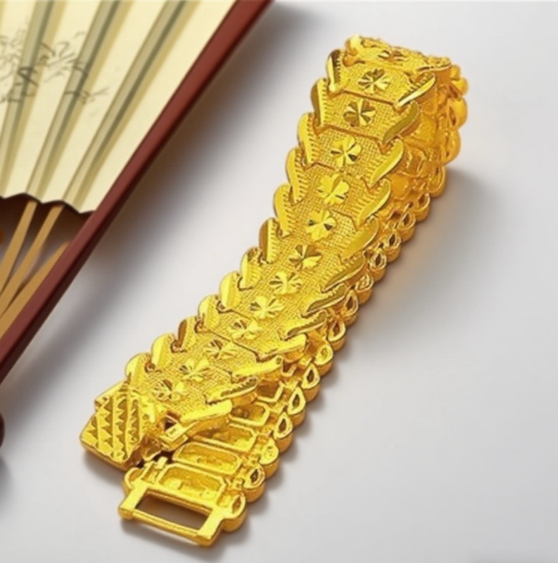 Authentic Hong Kong Genuine Pure Gold-Plated Bracelet for Men to Attract Wealth and Fortune, Domineering Gift Bracelet for Boyfriend Authentic Hong Kong Genuine Pure Gold-Plated Bracelet for Men to Attract Wealth and Fortune, Domineering Gift Bracelet for Boyfriend