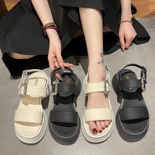 Летние сандалии на платформе, пляжная обувь для отдыха, в корейском стиле, коллекция 2022
