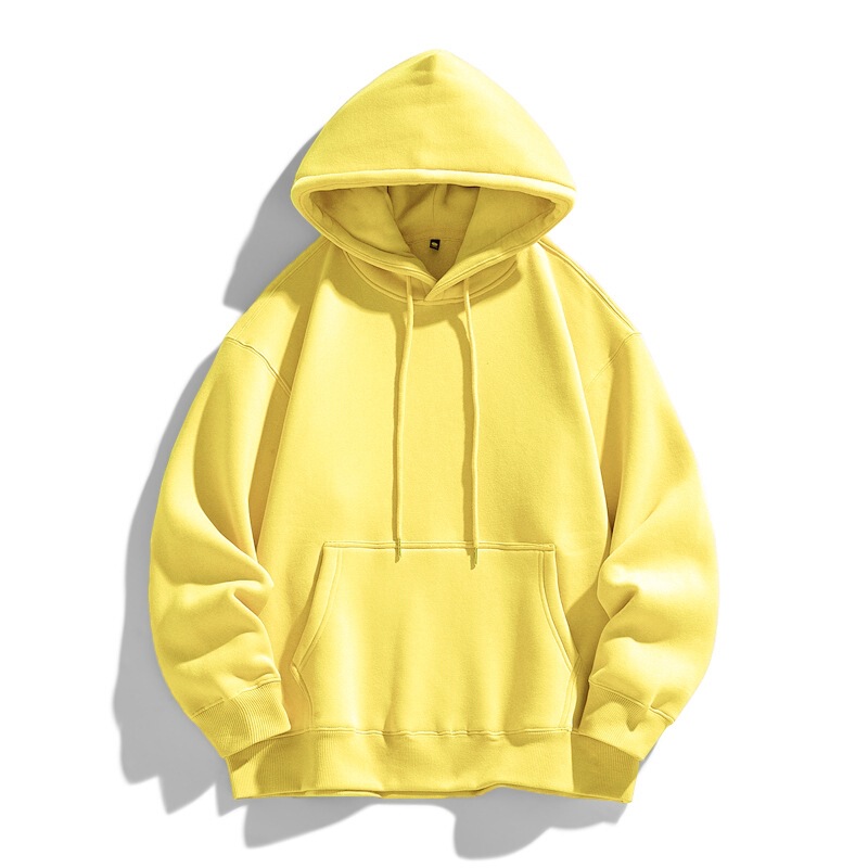 In-stock autumn and winter clothing, 360g heavyweight long-sleeve American high street cotton loose-fitting hooded solid color sweatshirt HM09