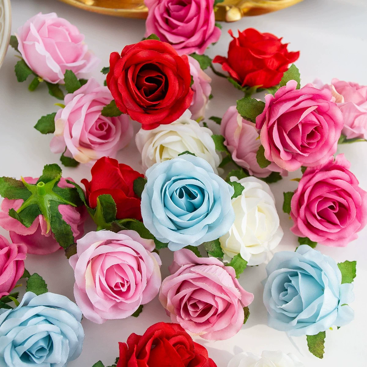 Искусственная роза Anna Rose из шелка, набор для рукоделия DIY, венок, декоративные аксессуары для коробки подарка, оформление стены цветами, свадебный декор