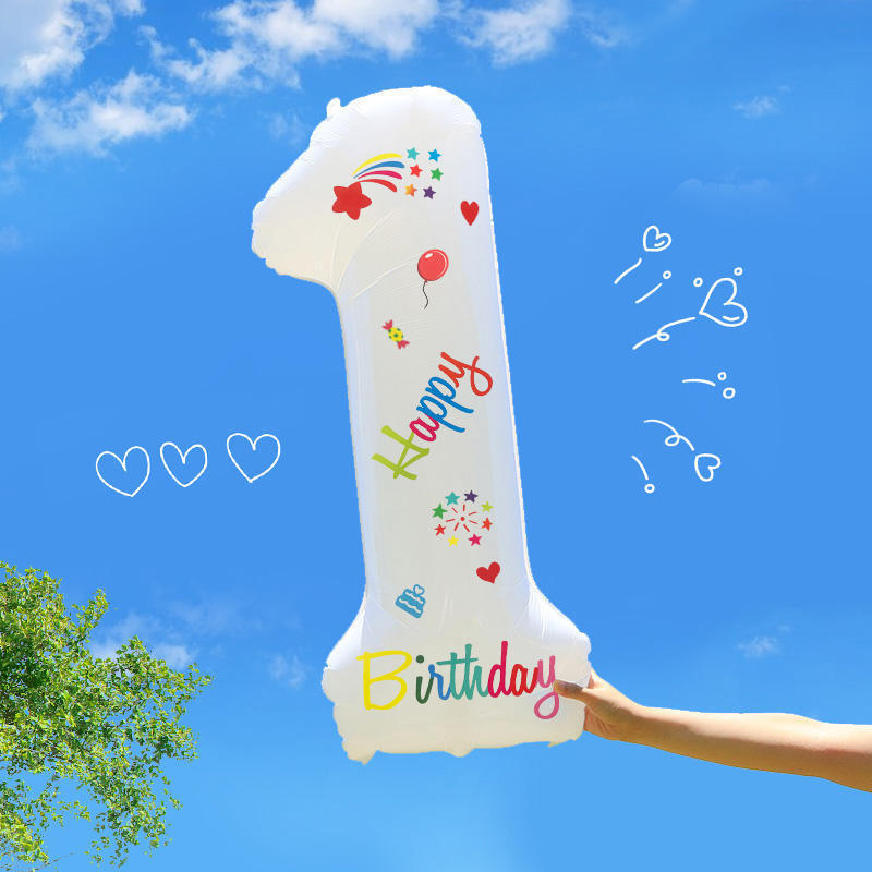 32inch White Digital Happy Birthday Balloon Decoration Aluminum Film Party Photo Scene Background Layout Decoration Props 32inch White Digital Happy Birthday Balloon Decoration Aluminum Film Party Photo Scene Background Layout Decoration Props