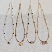 民族风天然石贝壳串珠项链女文艺复古风小众个性高级感百搭锁骨链