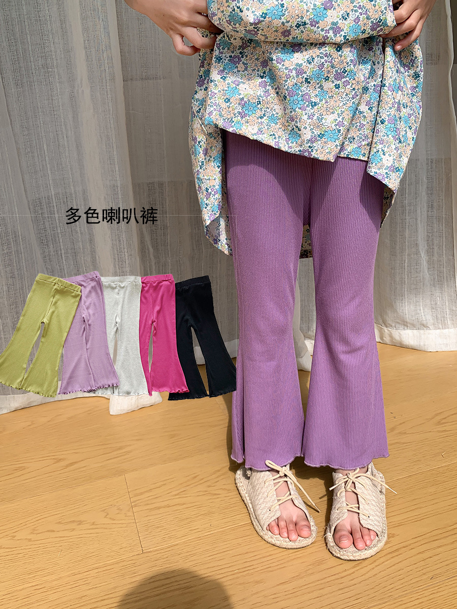 Summer thin children's elastic flared trousers