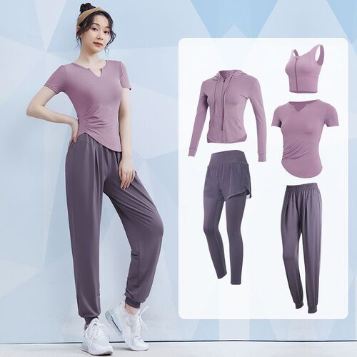 Women's Fitness Suit Set, Quick-Dry Summer Thin Large Size Running Training Yoga Sport Top and Bottom Loose Short-Sleeve T-Shirt