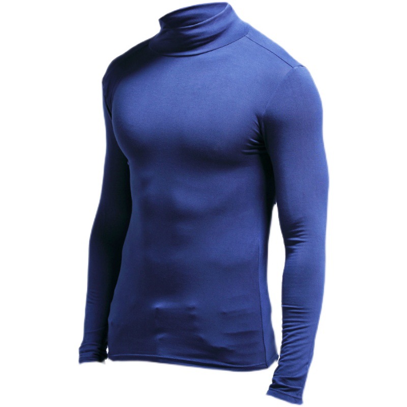 Catman Men's Autumn Clothes Half-high Collar Thermal Underwear Base Shirt Thin Inner Wear Slim-fit Long-sleeved Joker Comfortable