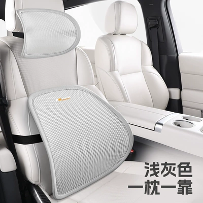 Waist support — Lumbar Support, Headrest, and Neck - headrest-lumbar-support-light-gray