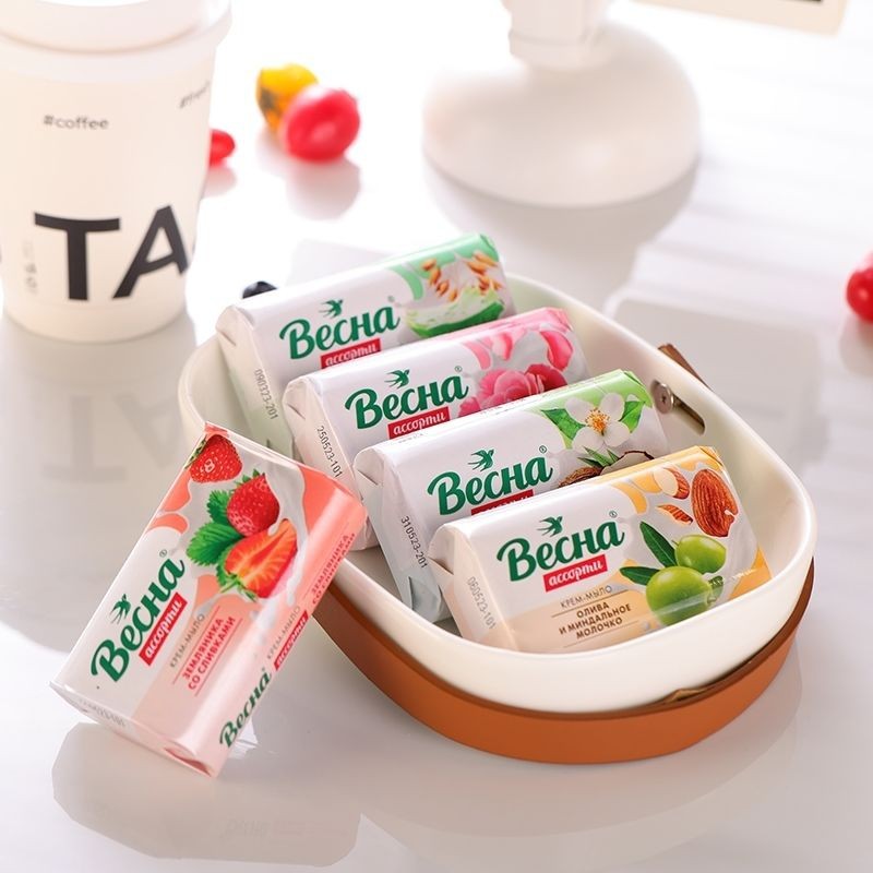 Importación rusa de la fruta original jabón de leche lavado de fresa lavado de manos lavado de cara baño doméstico
