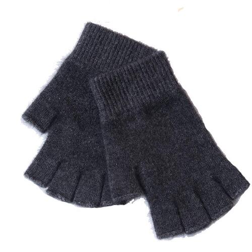 Cashmere half-finger gloves for women winter couples split-finger wool fingerless men's gloves for cycling students typing knitted warm