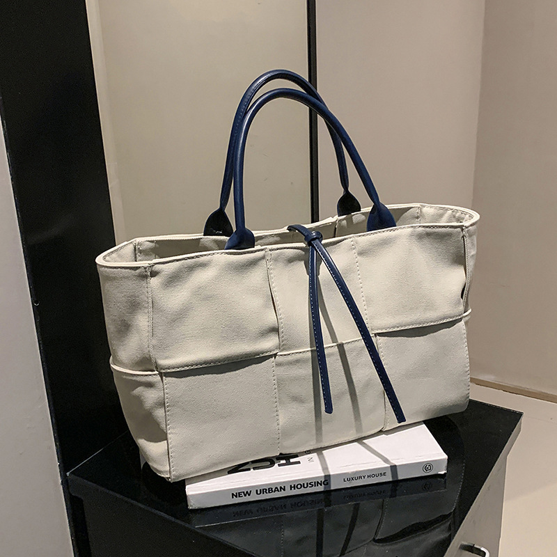 Bolso tejido de la lona de las mujeres 2023 nueva moda europea y americana 2-piece set bolso de mano de alta calidad del hombro