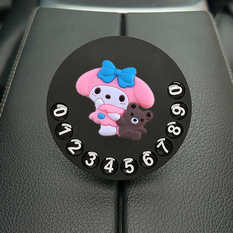 Tarjeta de estacionamiento temporal de dibujos animados de automóvil, matrícula de desplazamiento de automóvil privado de alta calidad creativa y linda, número de teléfono de automóvil móvil