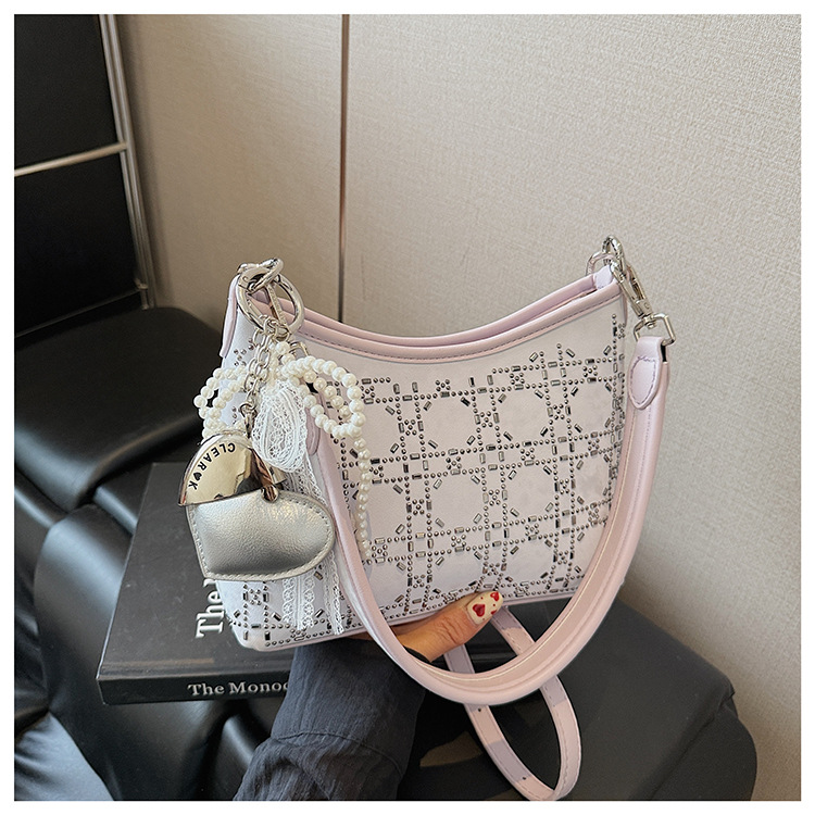 Summer handbag, women's hand-held armpit pillow bag, 2025 new style diamond-encrusted design, single-shoulder fashionable crossbody bag undefined